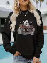 Printed pullover sweatshirt sweatshirt