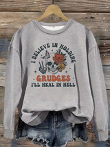 Printed pullover sweatshirt sweatshirt