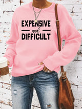 Round neck EXPENSIVE printed pullover sweatshirt sweatshirt