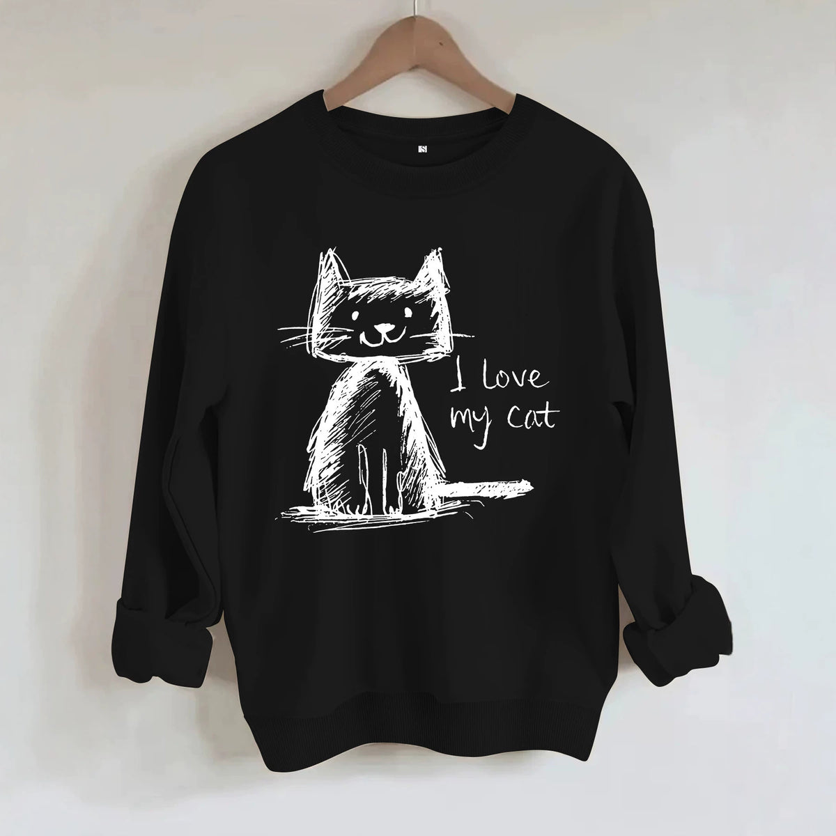 Round neck fleece hoodie