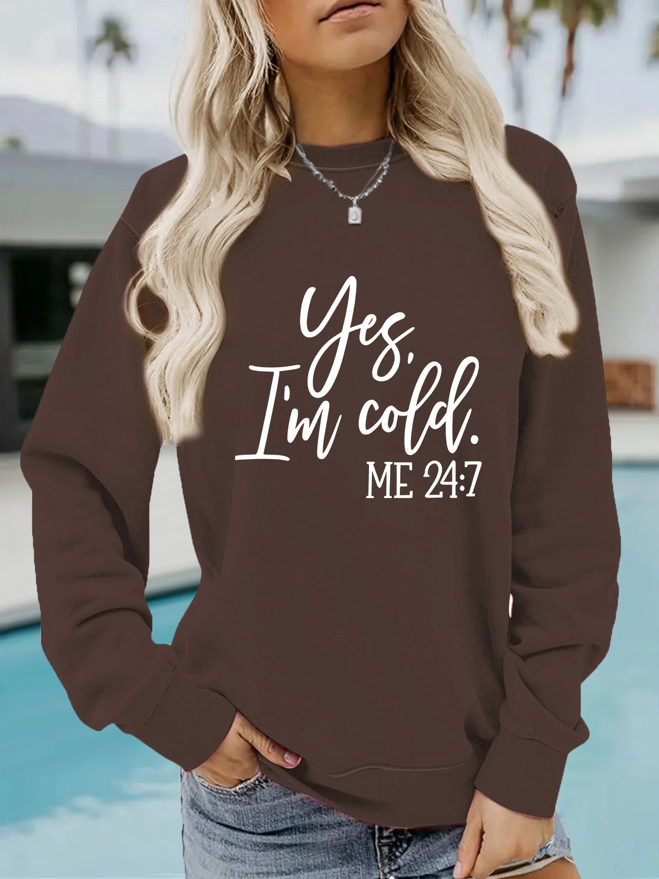 Slogan printed pullover sweatshirt sweatshirt