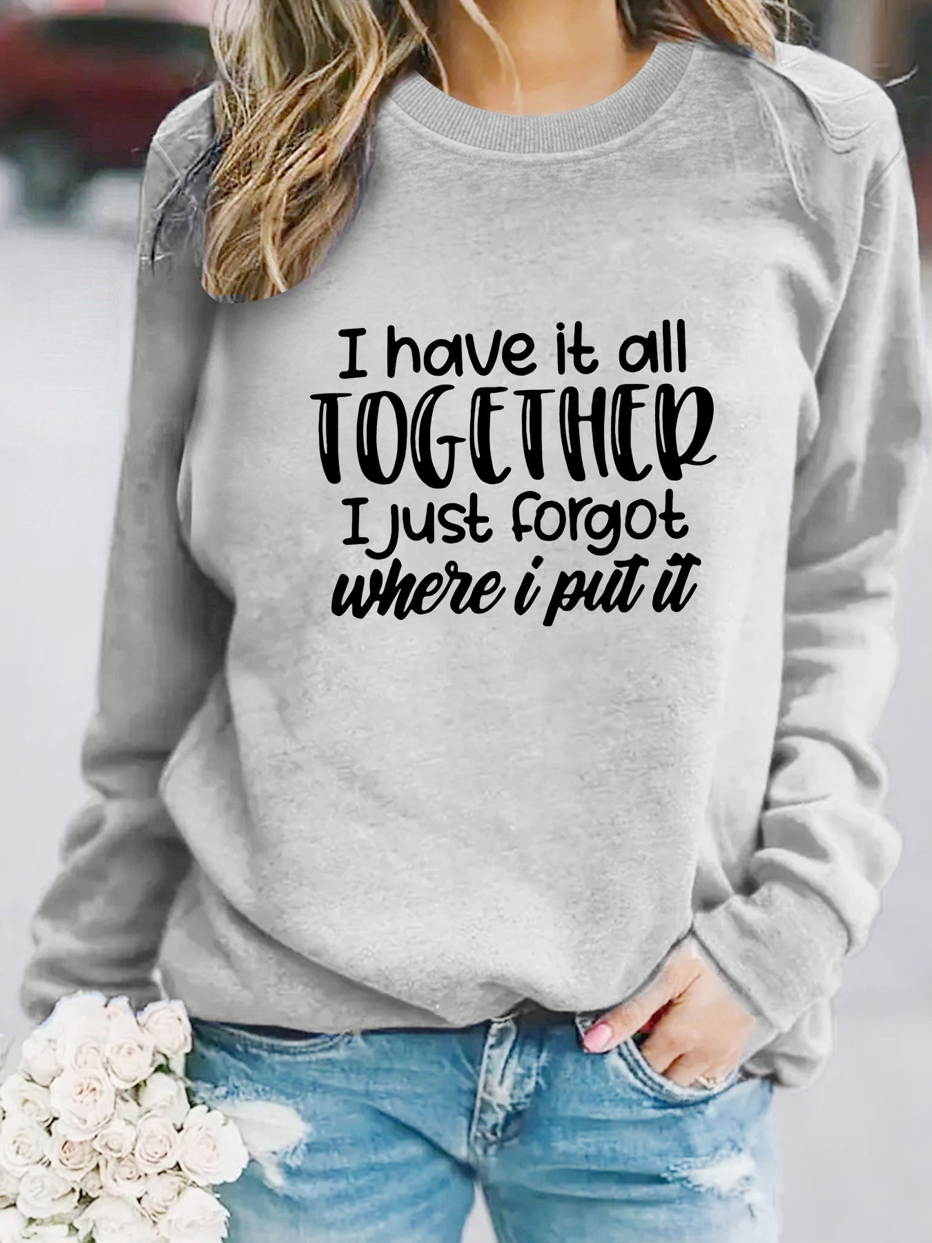 TOGETHEK printed pullover sweatshirt sweatshirt