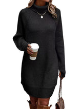 Open cut pullover high neck sweater for women's casual knitwear dress