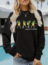 Cartoon letter printed pullover sweatshirt sweatshirt