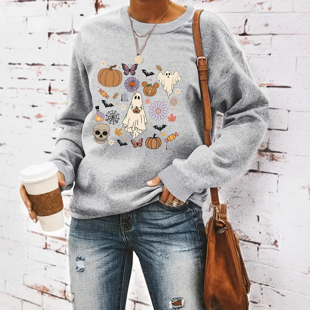 Round neck sweatshirt sports sweatshirt