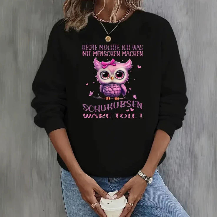 Round neck fleece hoodie