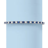 6.00 CTW Created White & Blue Sapphire Tennis Bracelet in 14K Gold Overlay – 7.25”