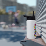 Cute Stainless Steel Water Bottle for Kids, Good Days Drink Bottle, Kawaii Space School Bottle, Positive Gift, Colorful Kids Drinkware