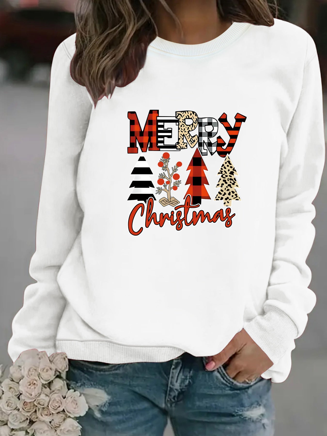 Printed pullover sweatshirt sweatshirt