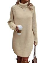 Open cut pullover high neck sweater for women's casual knitwear dress