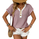 V-neck button top short sleeved shirt