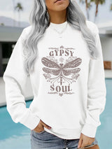 Round neck GYPSY SOUL printed pullover sweatshirt sweatshirt sweatshirt