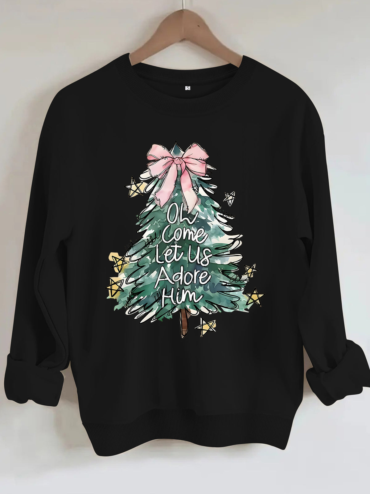 Christmas tree print hoodie