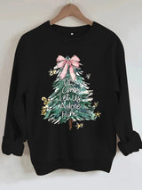Christmas tree print hoodie