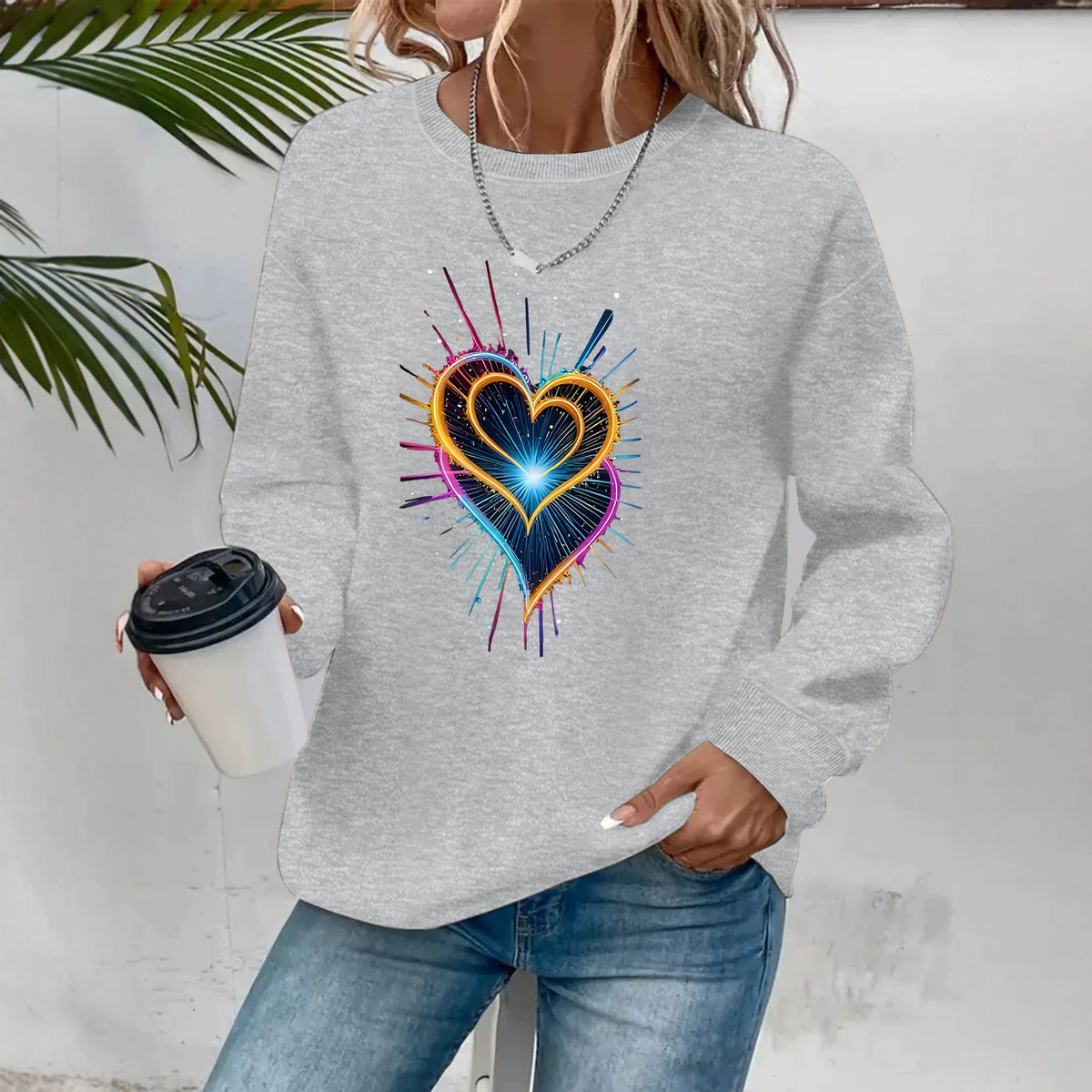 Loose velvet sweatshirt