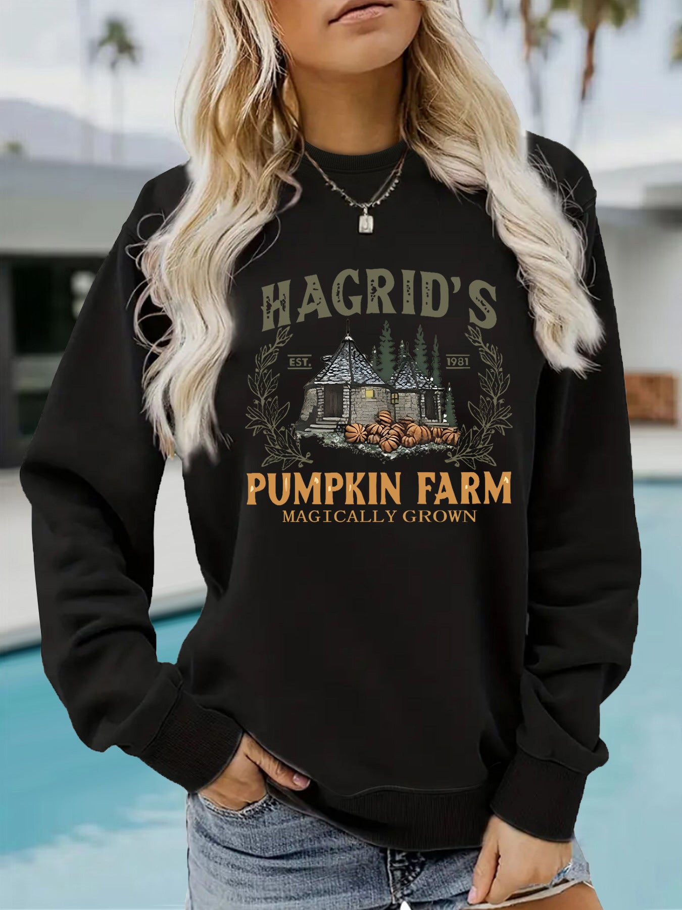 Printed pullover sweatshirt sweatshirt