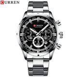 CURREN New Fashion Watches with Stainless Steel Top Brand Luxury Sports Chronograph Quartz Watch Men Relogio Masculino
