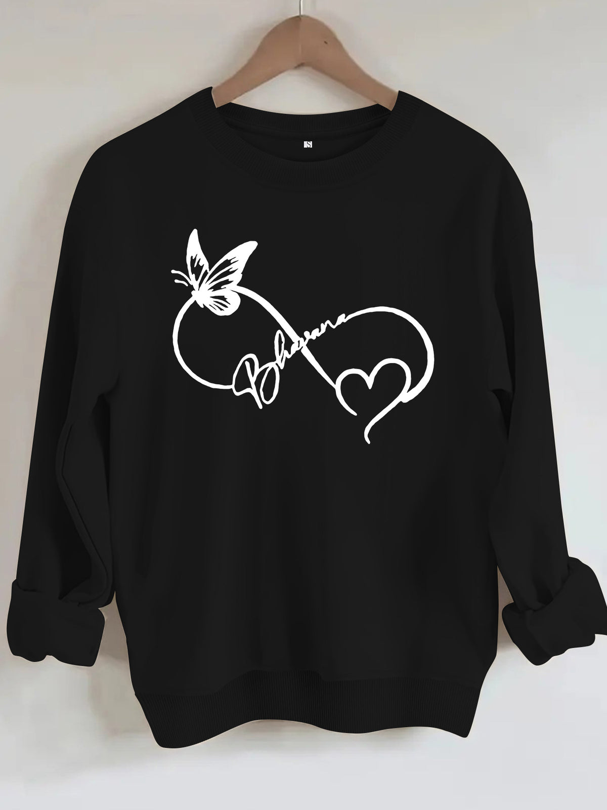 Round neck fleece hoodie