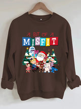 Christmas printed pattern hoodie