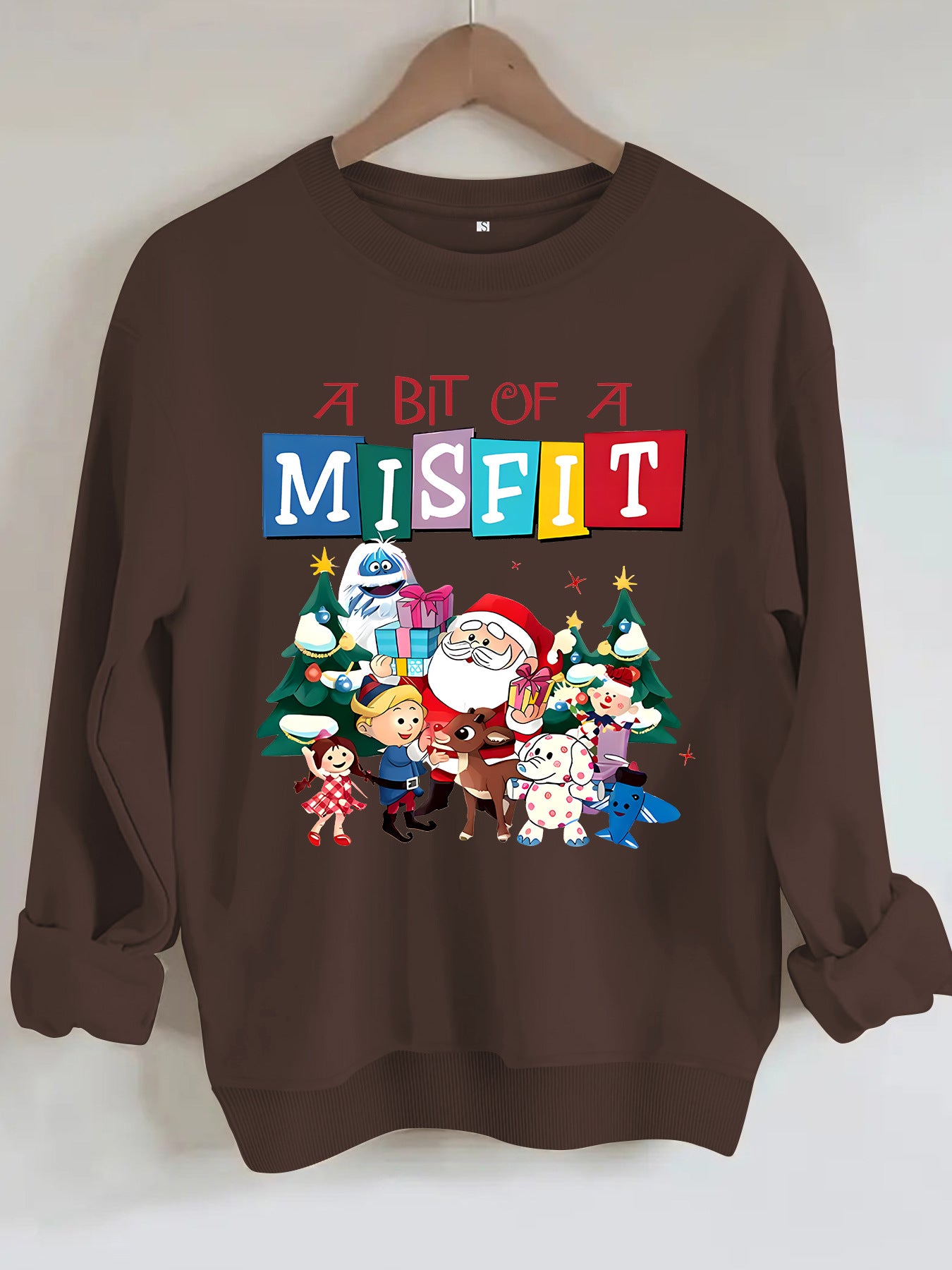 Christmas printed pattern hoodie