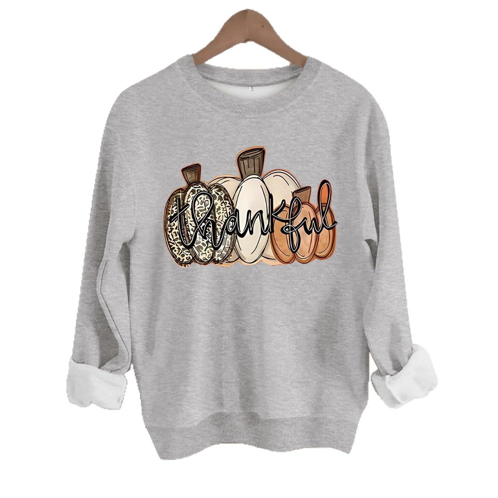 Pumpkin and letter Halloween long sleeved hoodie for women