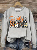 Halloween horror element printed loose hoodie