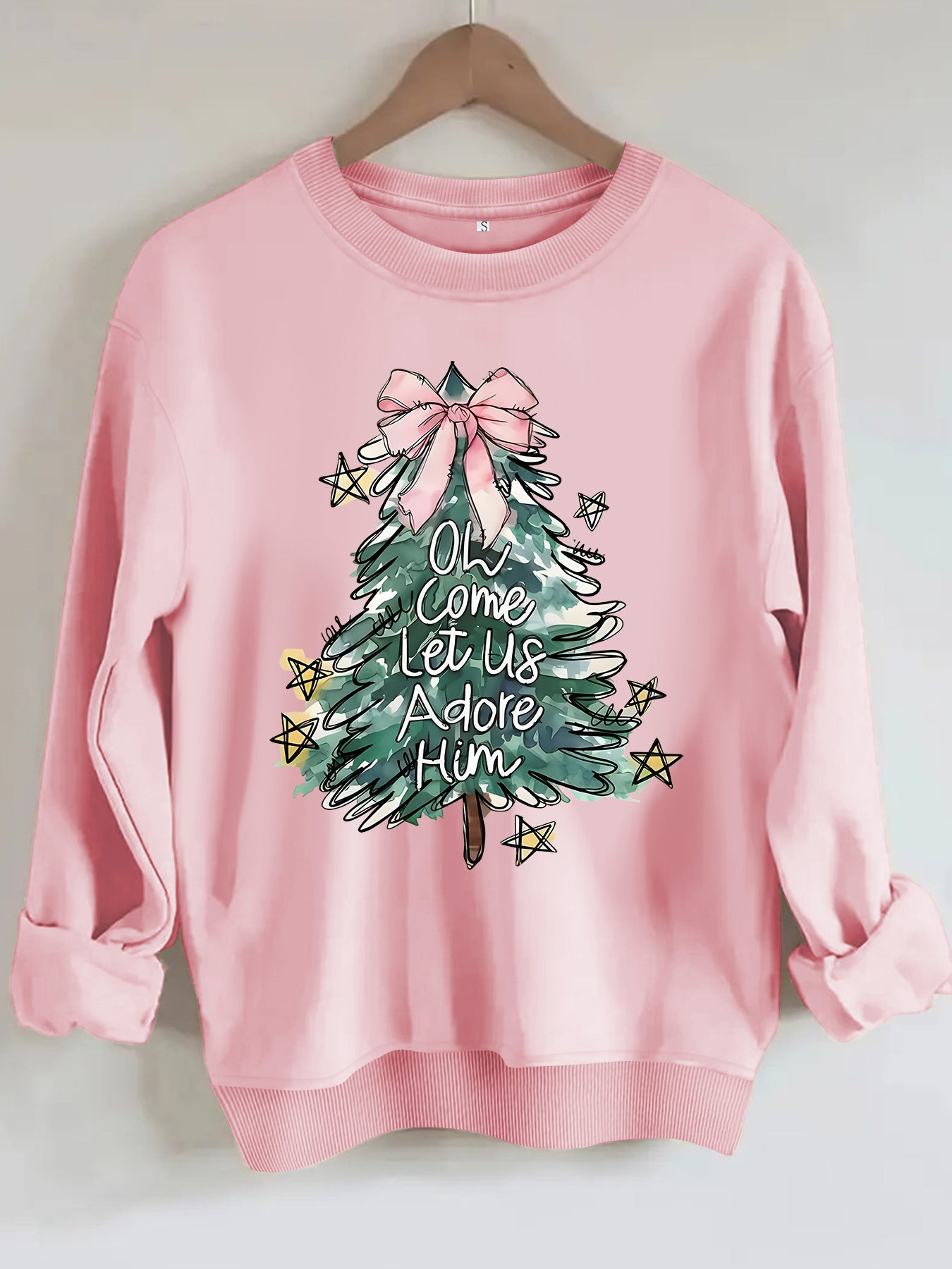 Christmas tree print hoodie