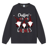 Chillin' With My Gnomies Sweatshirt, Christmas Graphic Crewneck Pullover