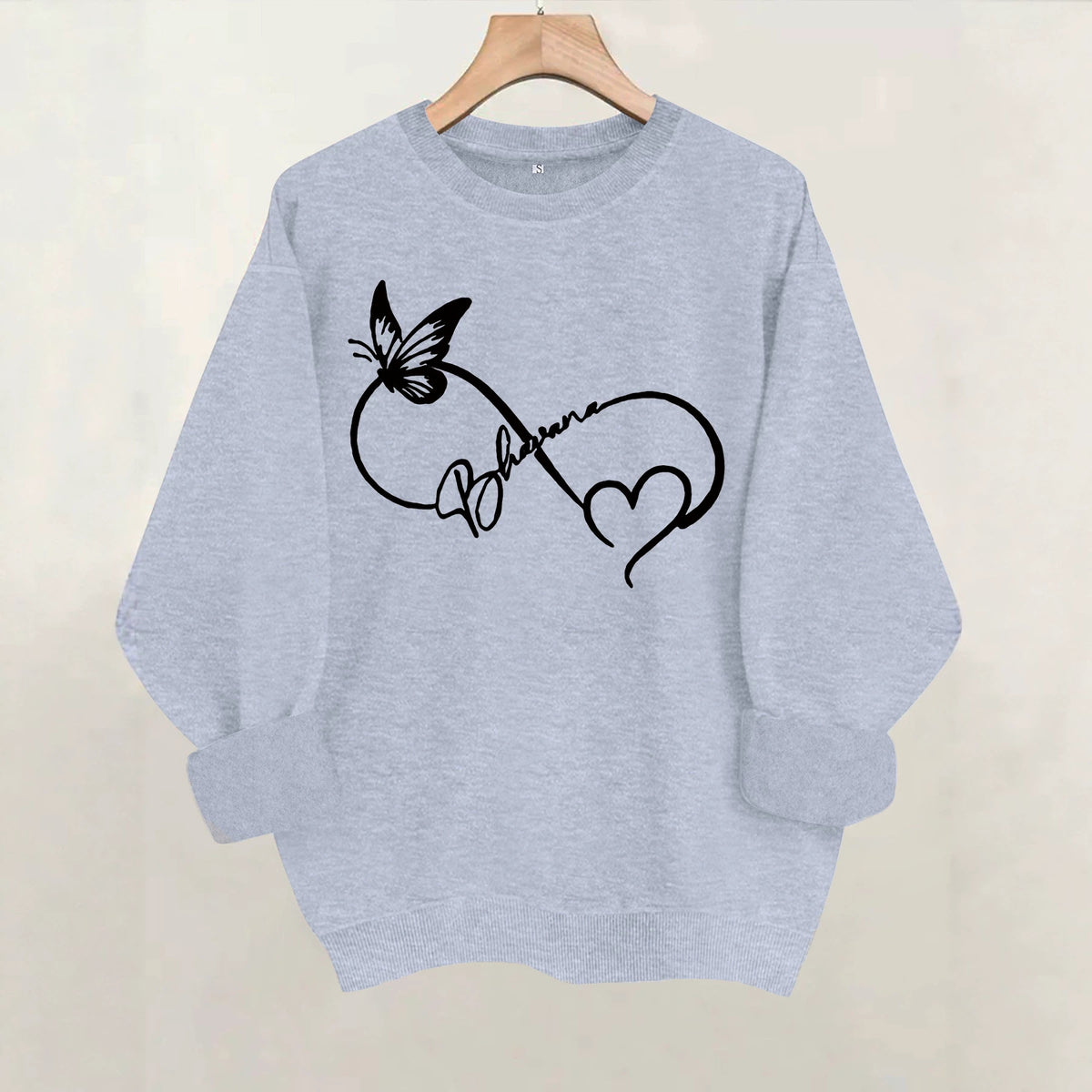 Round neck fleece hoodie