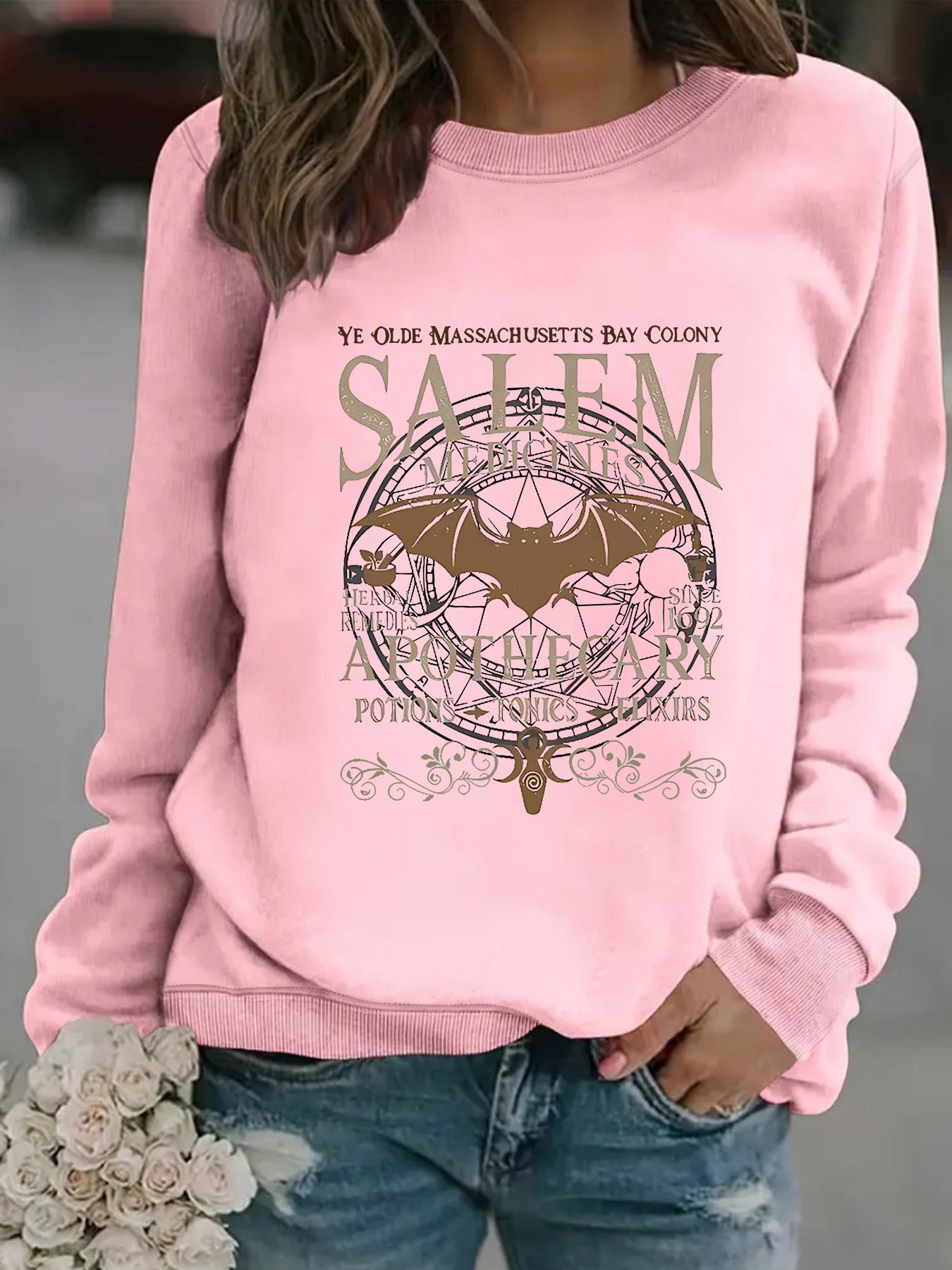Printed pullover sweatshirt sweatshirt