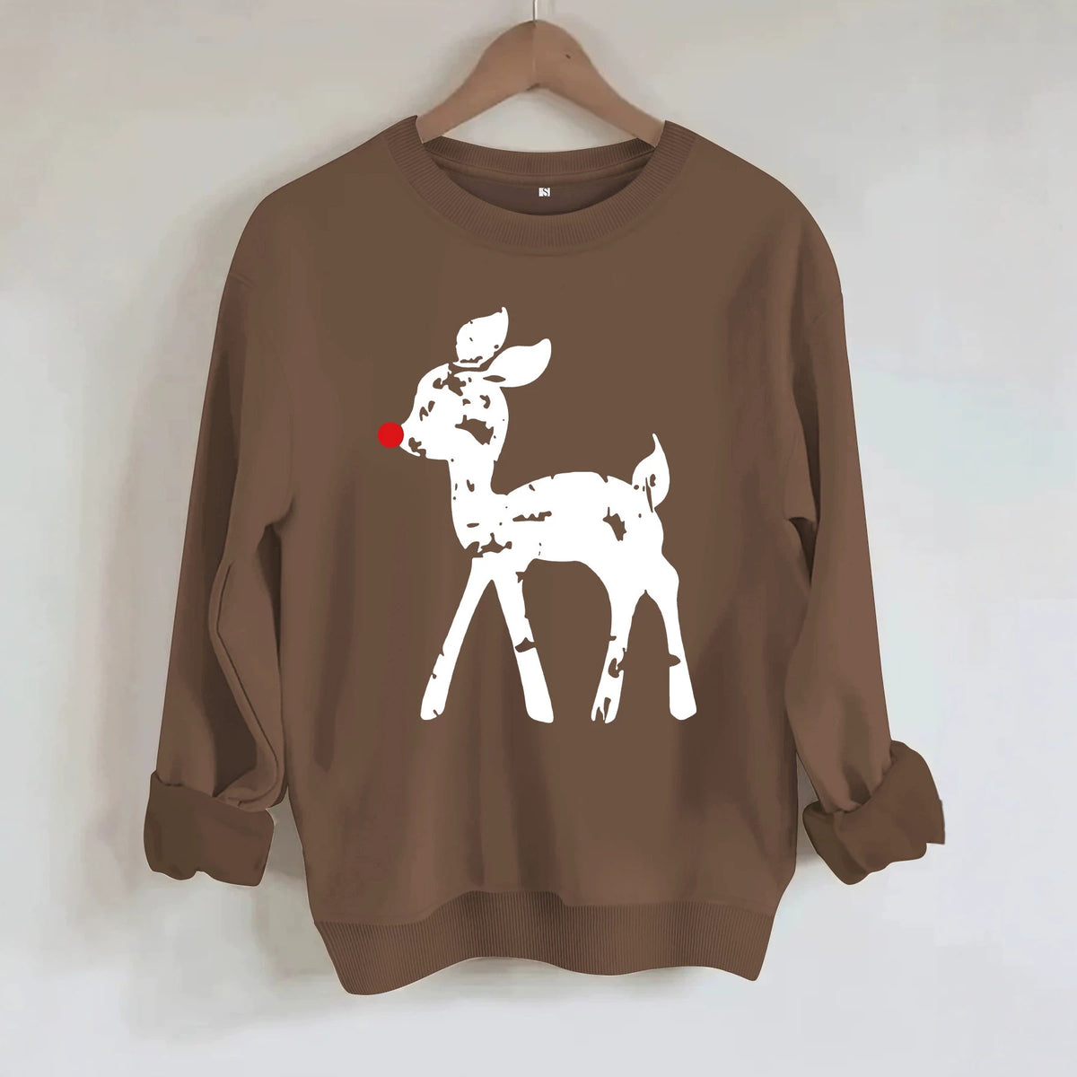 Round neck fleece hoodie