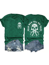 Octopus Monster Halloween Round Neck Short Sleeve
