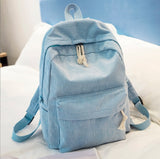 Etsy Cross-border Cute Corduroy Large Capacity Backpack with Adhesive for Letters, Kids and Students School Bag