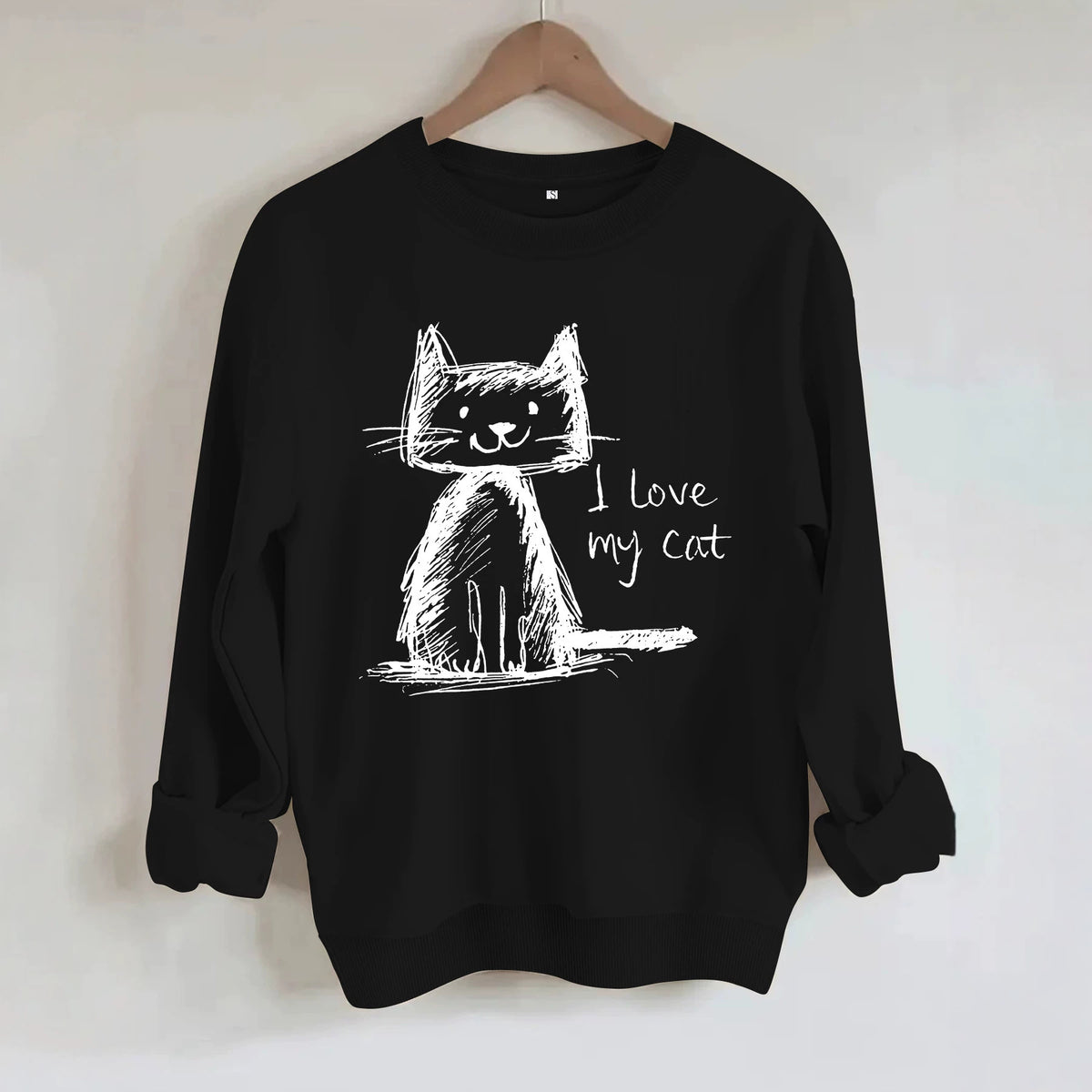 Round neck fleece hoodie