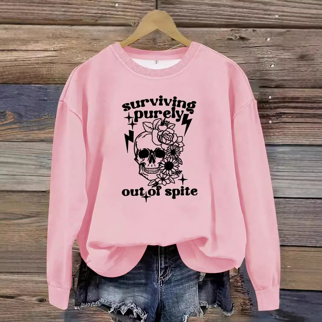 Printed pullover sweatshirt sweatshirt