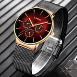 LIGE Mesh Strap Quartz Men's Watch