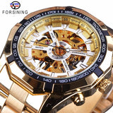 Silver Stainless Steel Waterproof Mens Skeleton Watches Top Brand Luxury Transparent Mechanical Male Wrist Watch