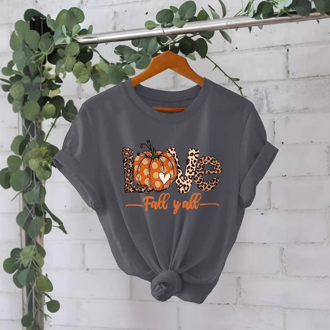 LOVE Pumpkin Halloween Short Sleeve