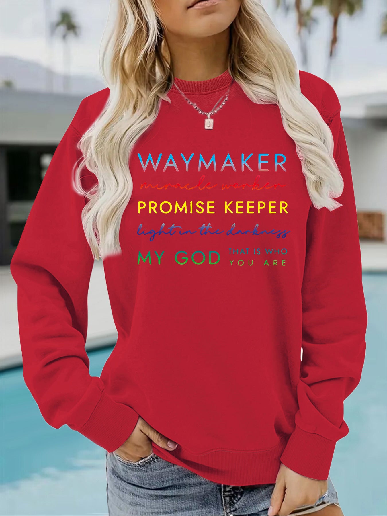 Round neck WAYMAKER printed pullover sweatshirt sweatshirt