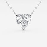 2.00 CTW Floating Heart Shape Lab Grown Diamond Solitaire Pendant Necklace F/G VS1 AGI Certified in 14K White or Yellow Gold
