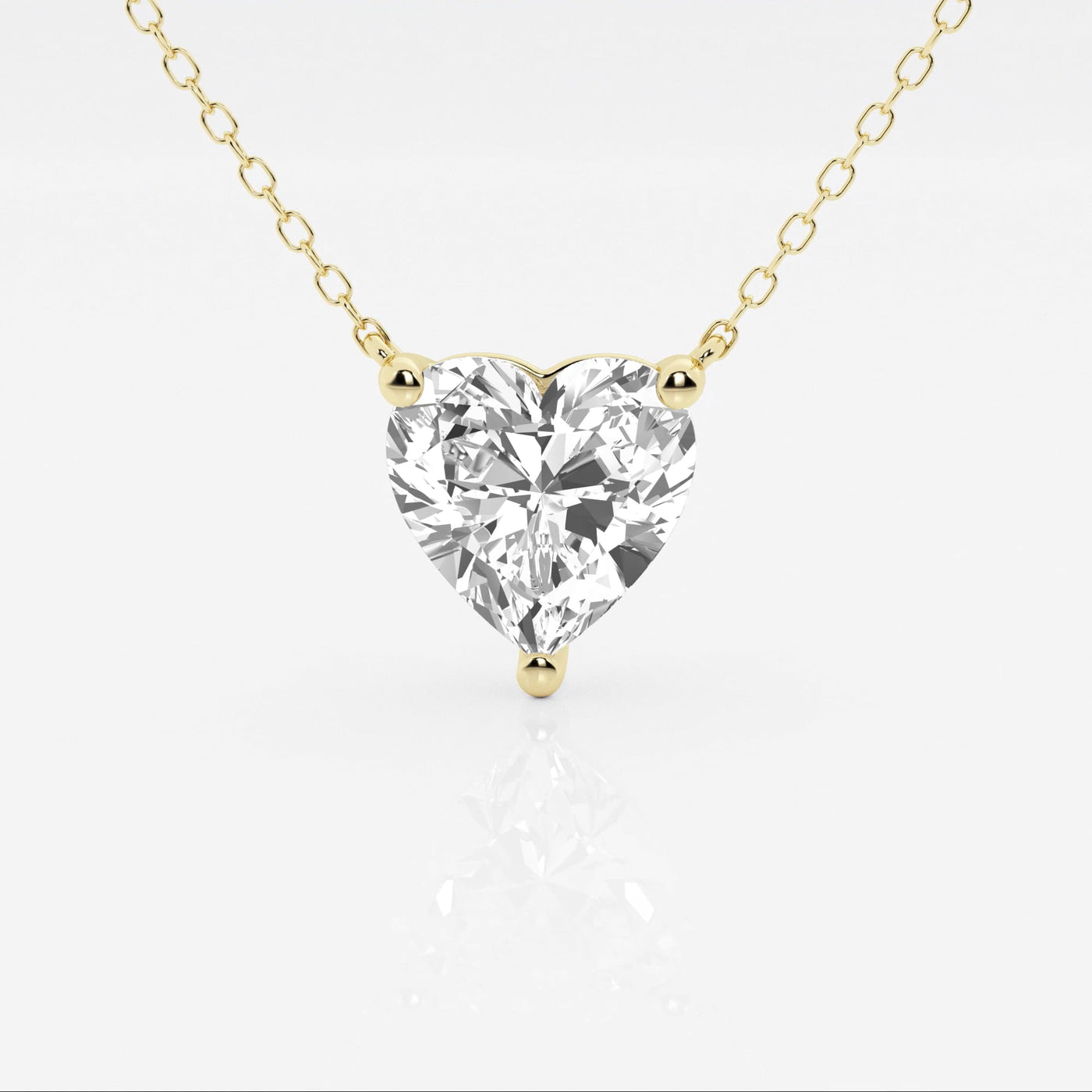 3.00 CTW Floating Heart Shape Lab Grown Diamond Solitaire Pendant Necklace F/G VS1 AGI Certified in 14K White or Yellow Gold