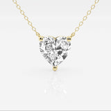 3.00 CTW Floating Heart Shape Lab Grown Diamond Solitaire Pendant Necklace F/G VS1 AGI Certified in 14K White or Yellow Gold