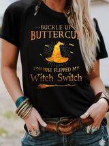 T-shirt Halloween letters and wizard hat