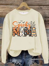 Halloween horror element printed loose hoodie