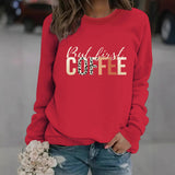 Coffee print pullover sweatshirt sweatshirt