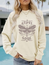 Round neck GYPSY SOUL printed pullover sweatshirt sweatshirt sweatshirt