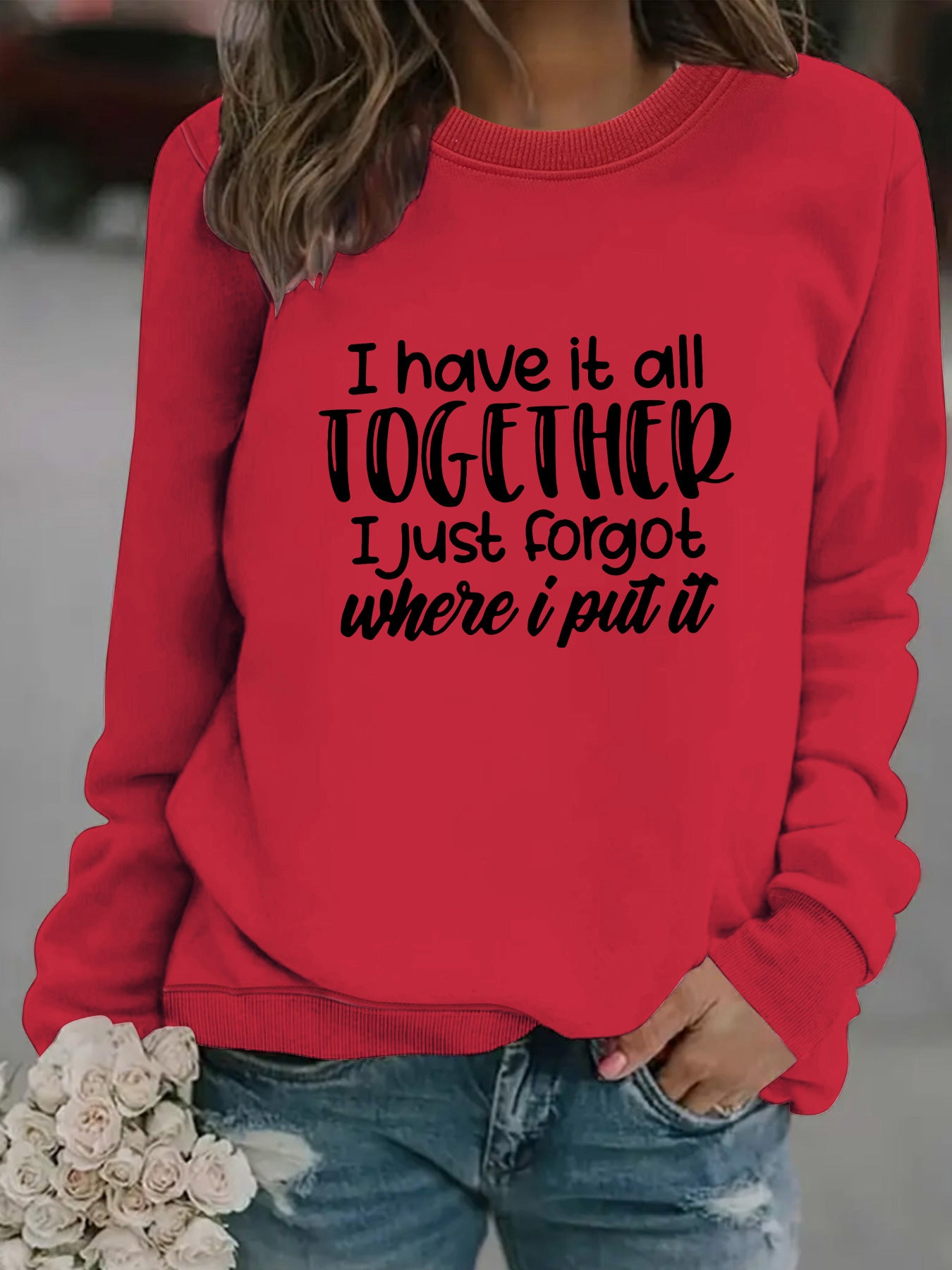 TOGETHEK printed pullover sweatshirt sweatshirt