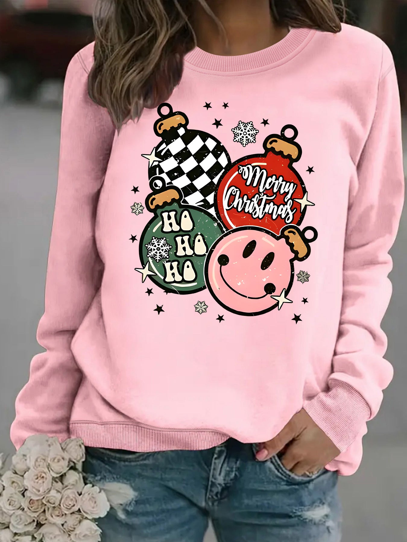 Sweatshirt Christmas themed print