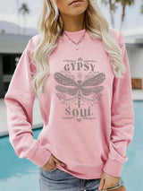 Round neck GYPSY SOUL printed pullover sweatshirt sweatshirt sweatshirt