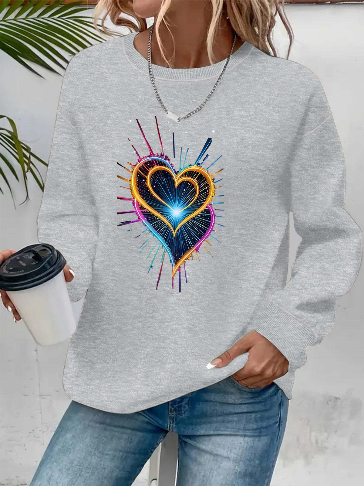 Loose velvet sweatshirt